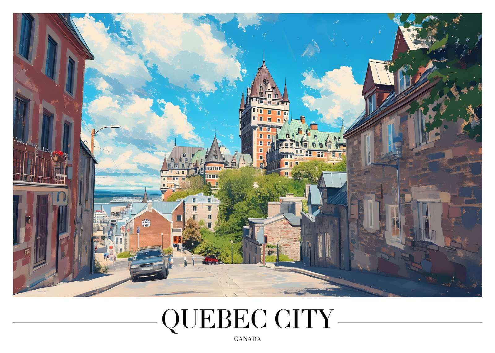 Quebec City Skyline Wall Art - Travel Art