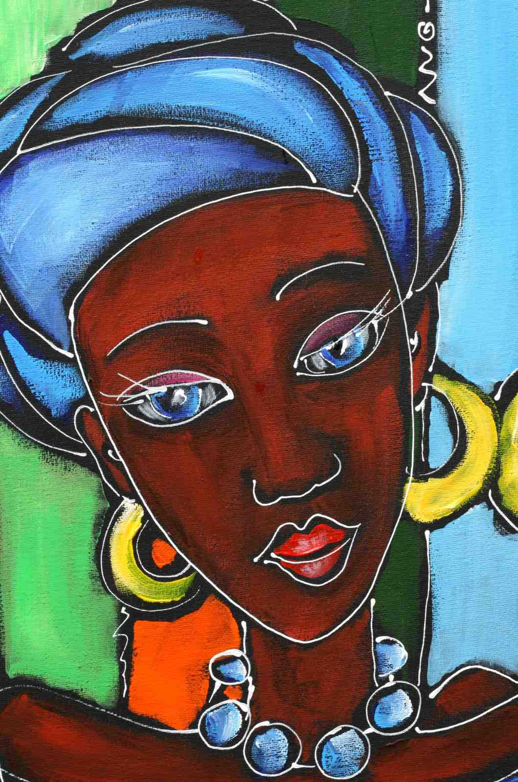 Vibrant African Woman Portrait Wall Art