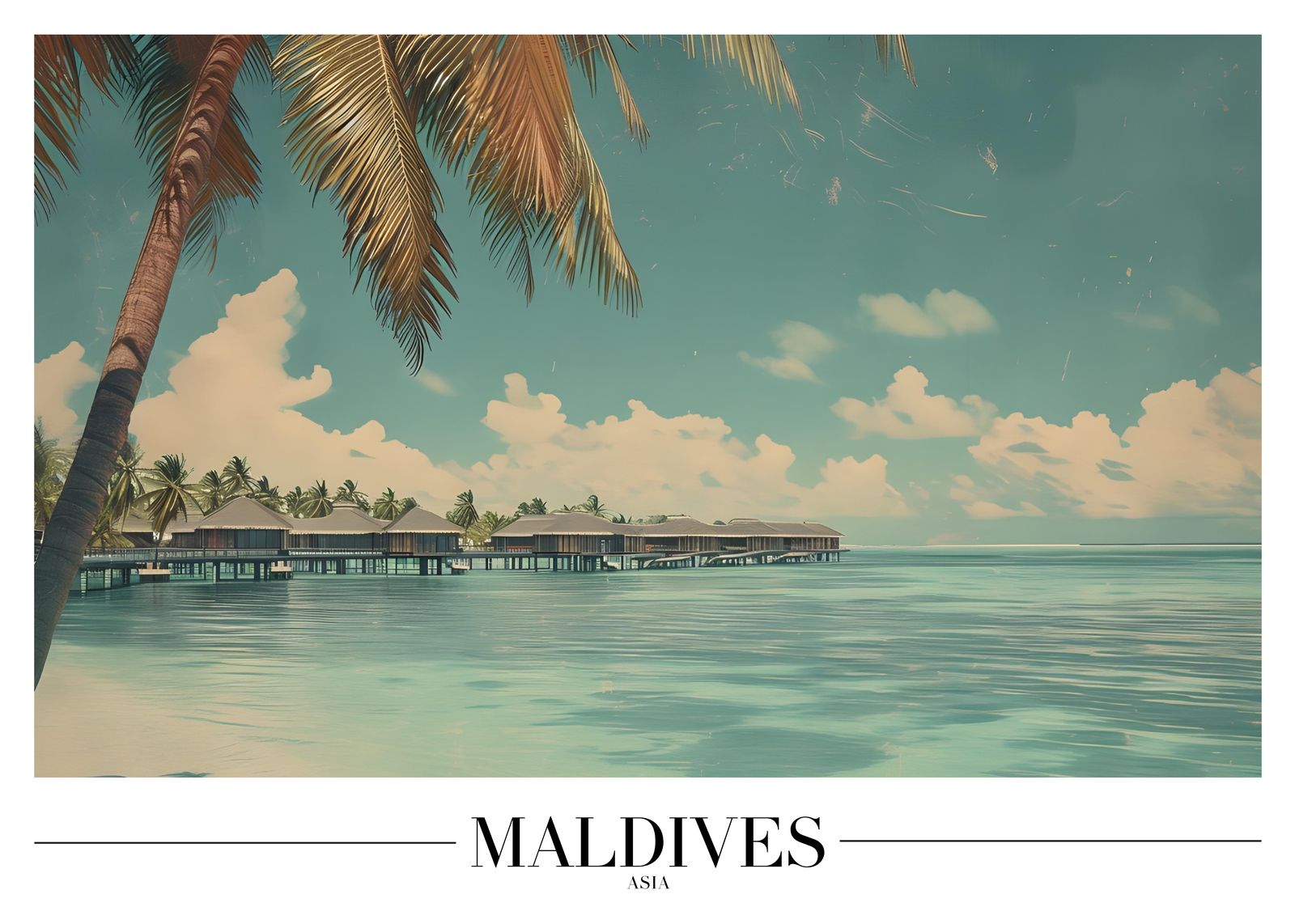 Maldives Paradise Overwater Bungalows Wall Art