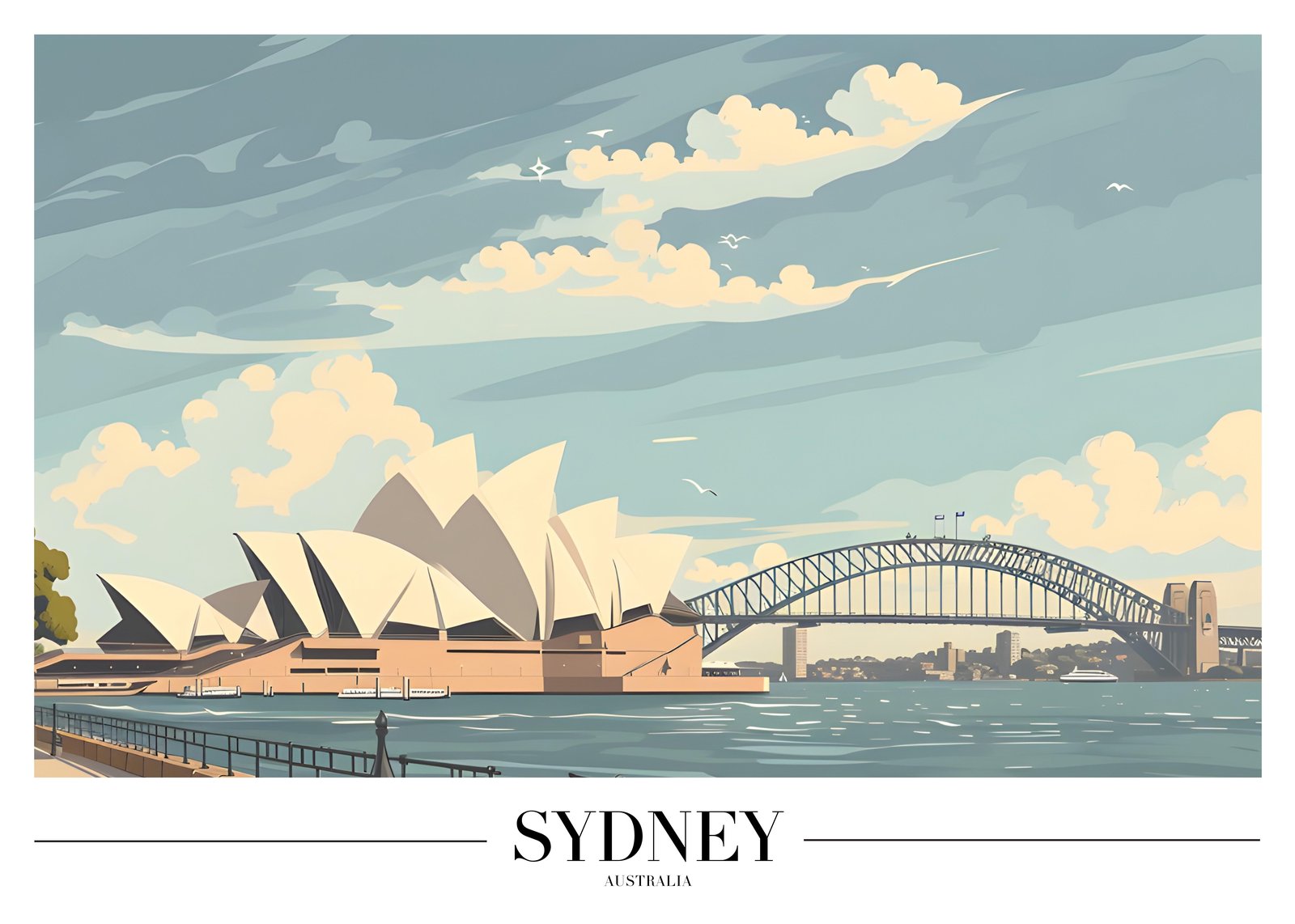 Serene Sydney Opera House & Harbour Bridge Wall Art