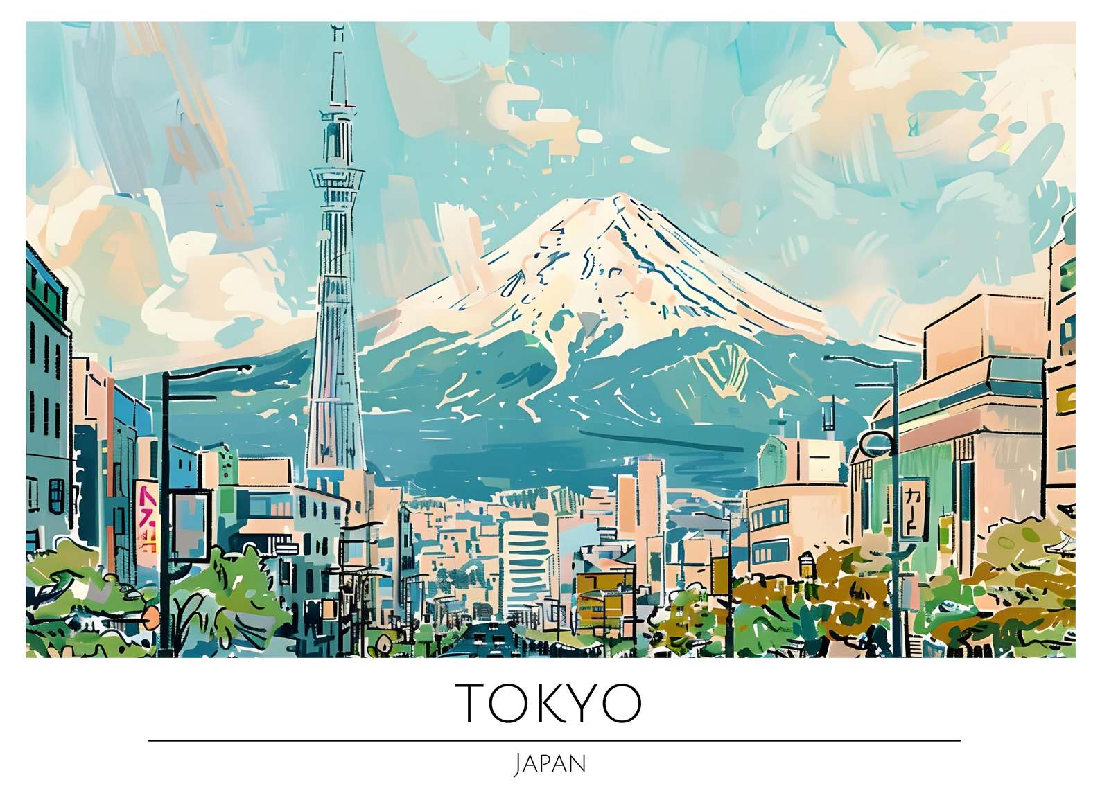 Tokyo Skyline Mount Fuji Wall Art