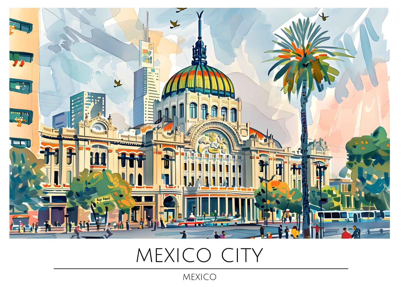 Vibrant Mexico City Art Wall Art