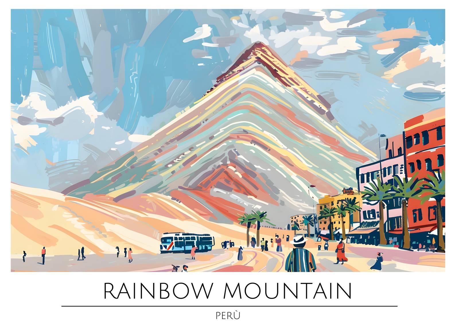 Vibrant Rainbow Mountain Peru Wall Art