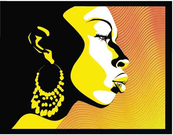 Bold Yellow Profile Woman Wall Art