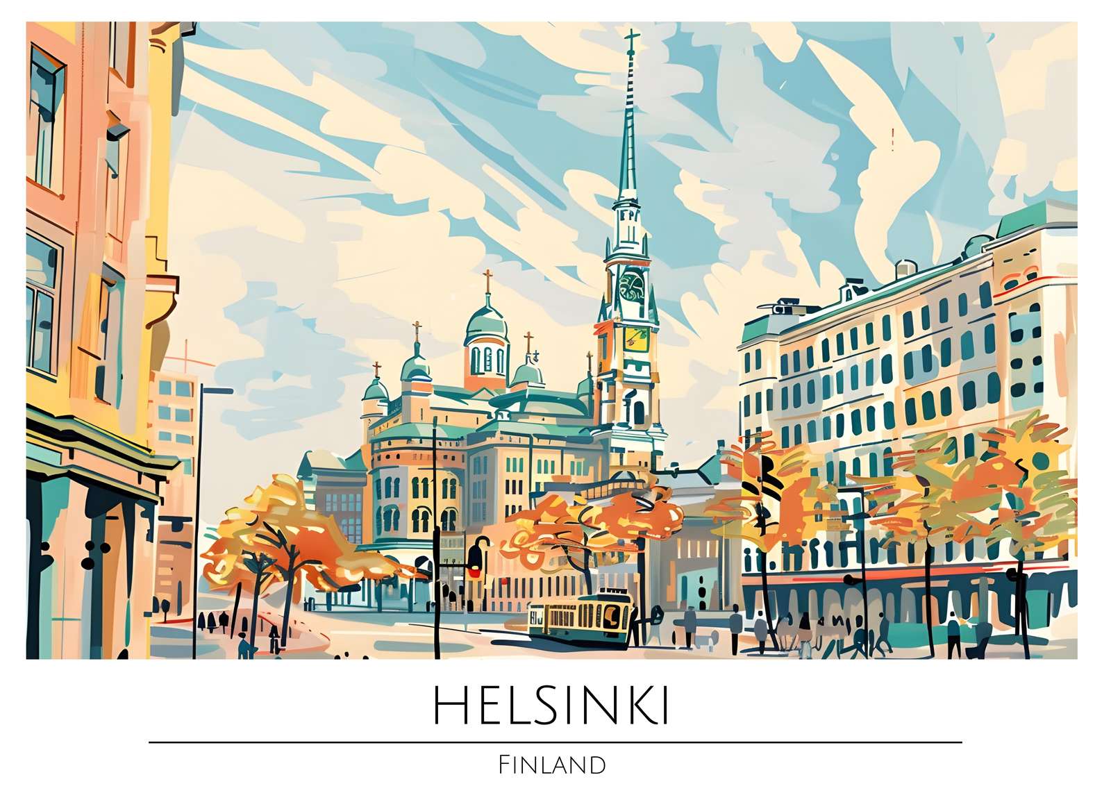 Helsinki Cityscape Wall Art - Nordic Art