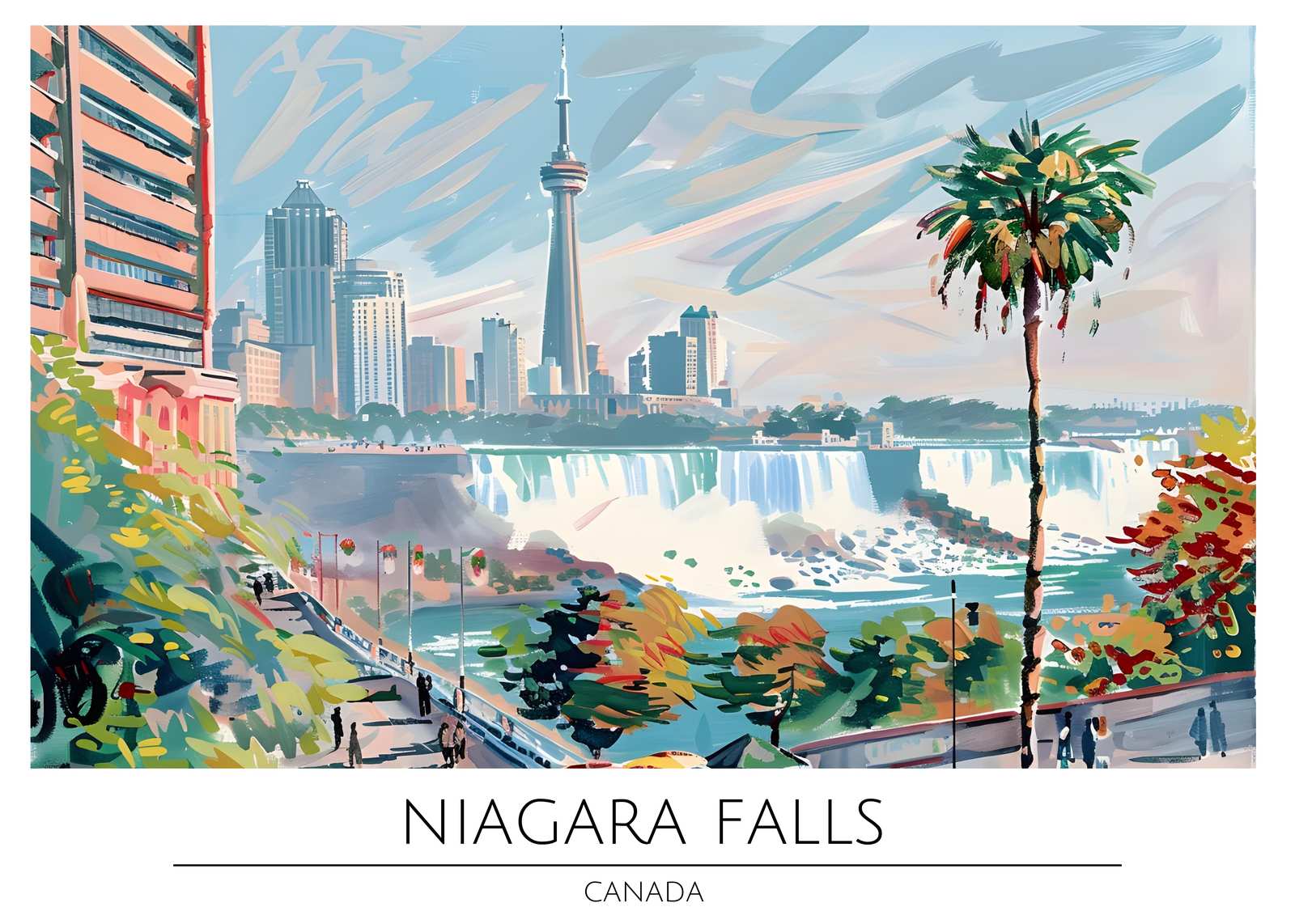 Vibrant Niagara Falls & Toronto Skyline Wall Art