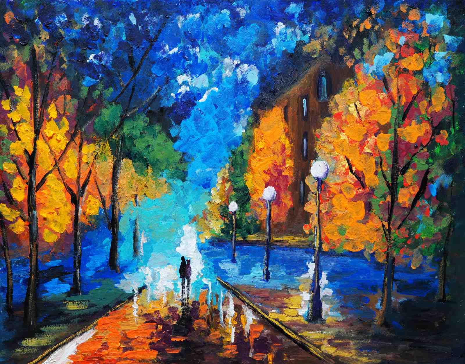 Vibrant Autumn Stroll Wall Art