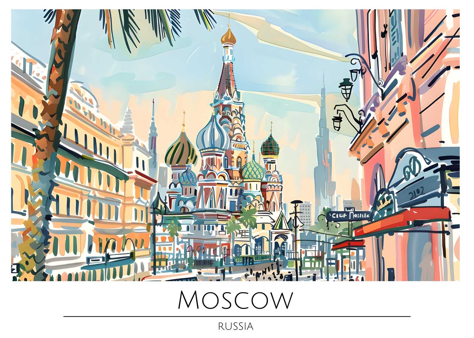 Vibrant Moscow Cityscape Wall Art