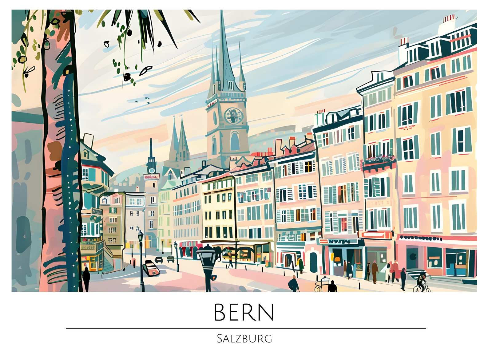Vibrant Bern Cityscape Wall Art