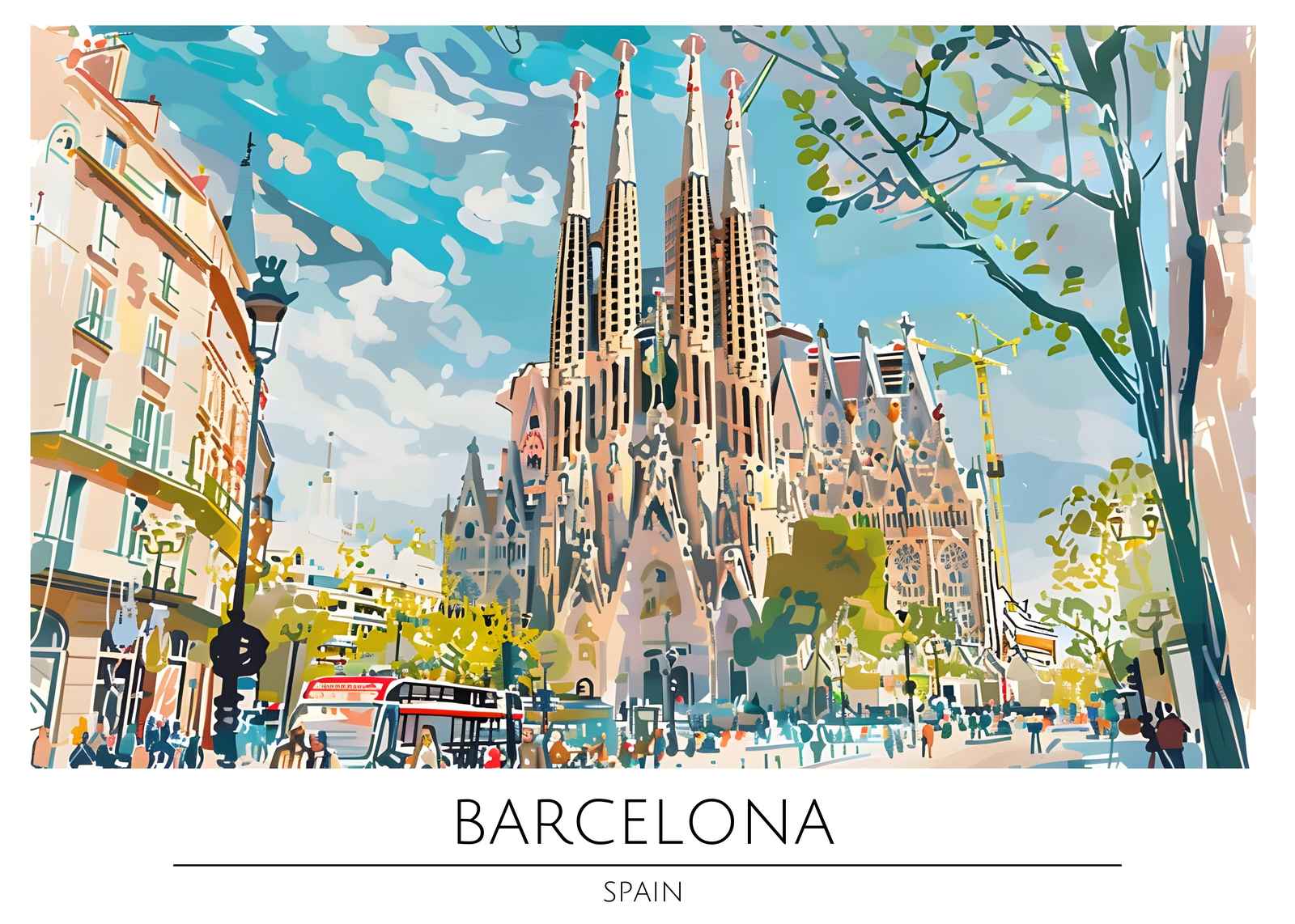 Vibrant Sagrada Familia Barcelona Wall Art