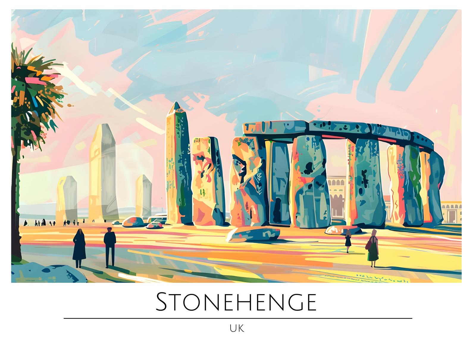 Vibrant Stonehenge UK Landscape Wall Art