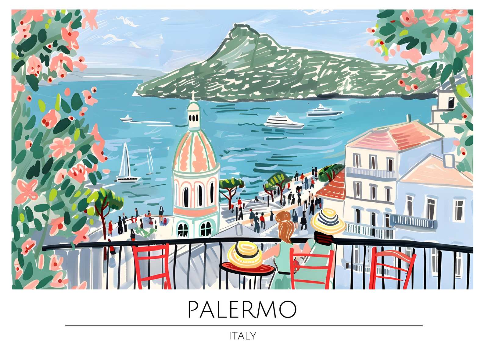Palermo Charm Coastal View Wall Art