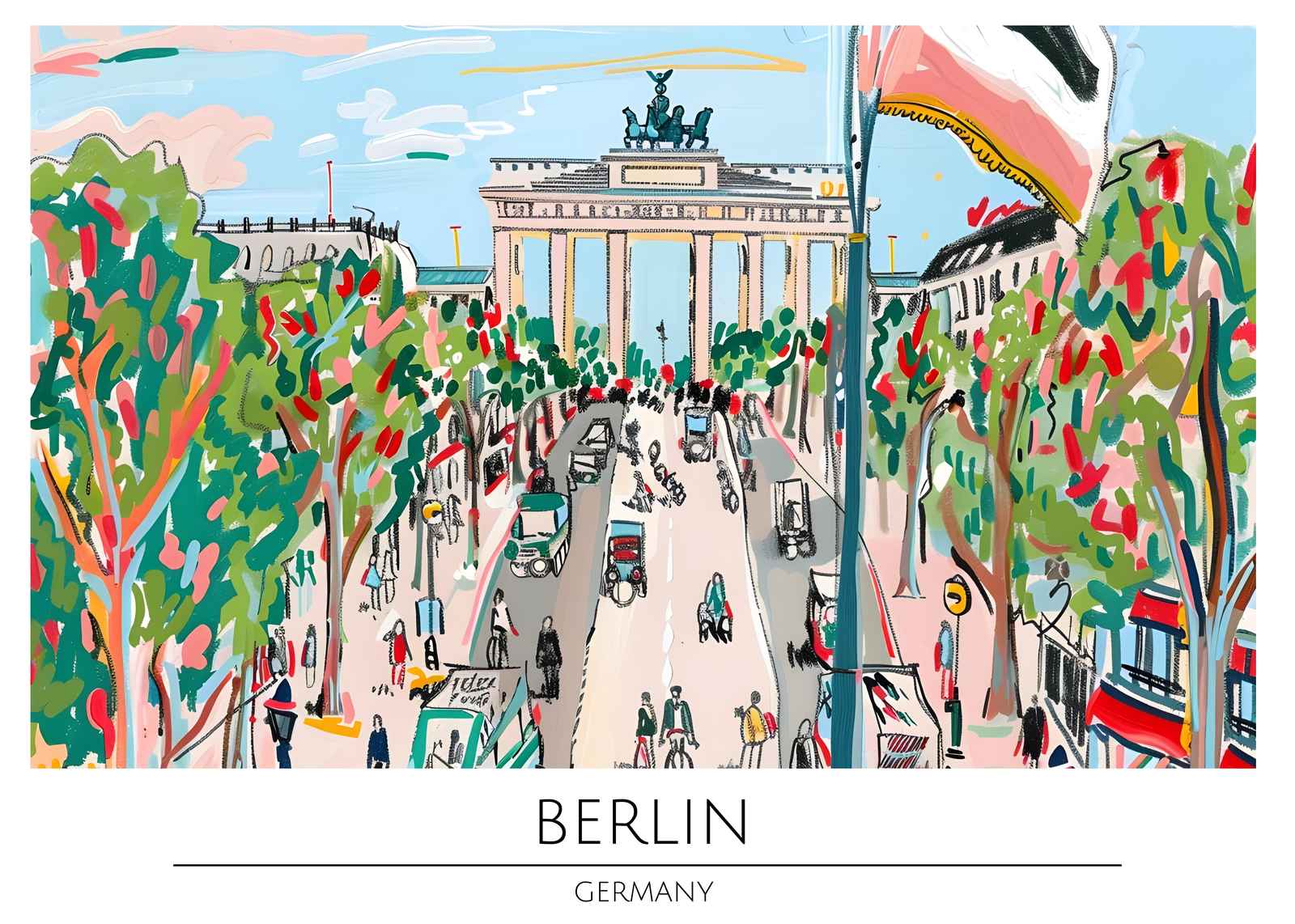 Vibrant Berlin Brandenburg Gate Wall Art