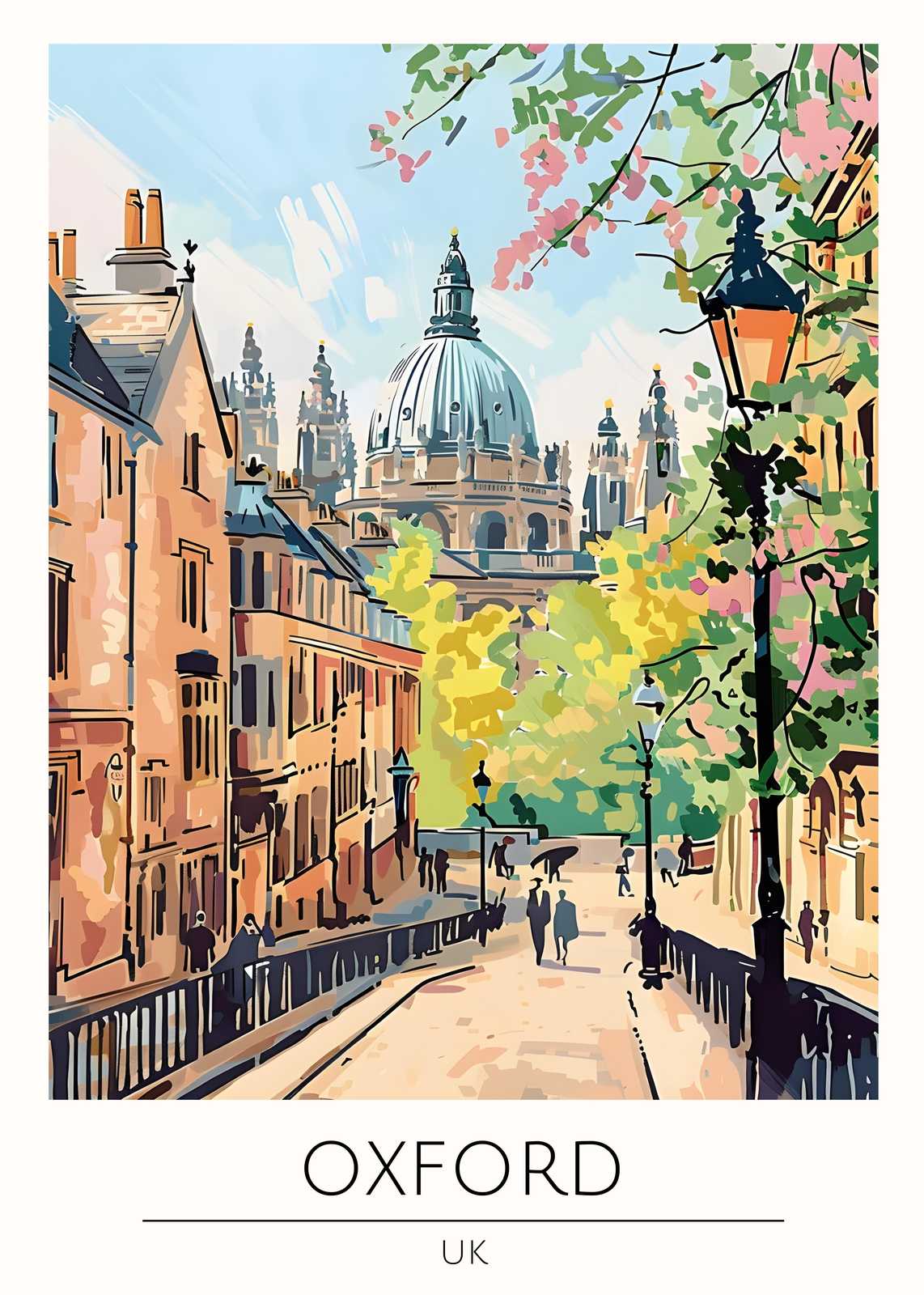Vibrant Oxford Streetscape Wall Art