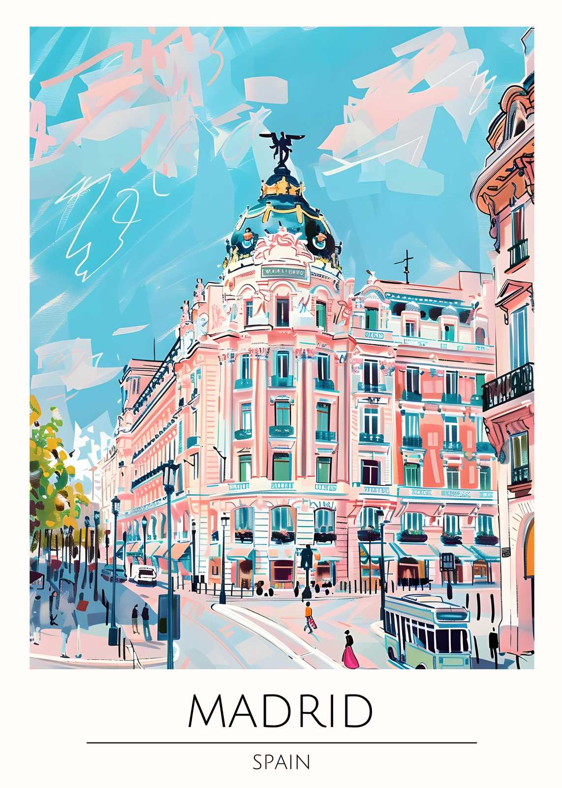 Vibrant Madrid Cityscape Wall Art