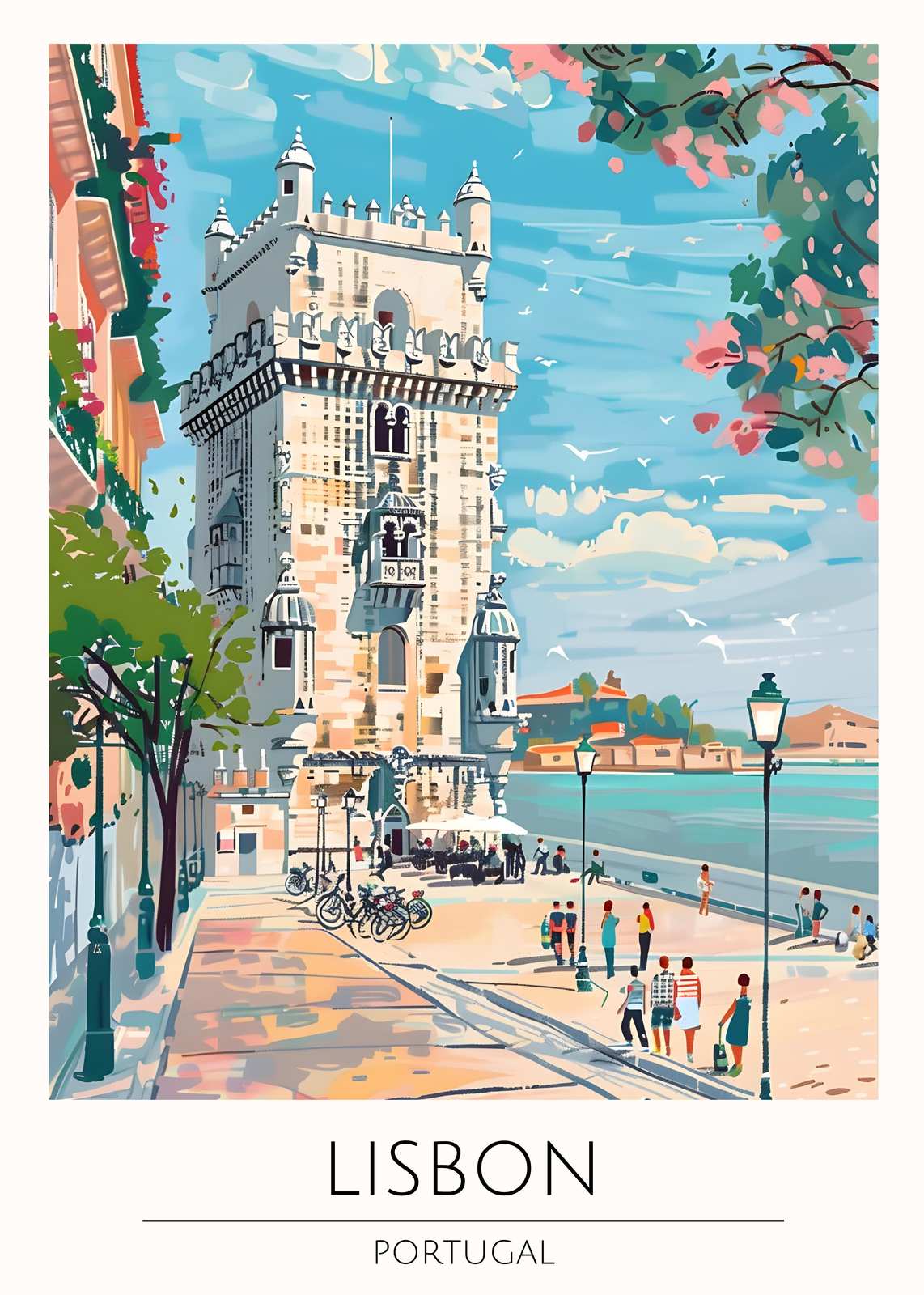 Vibrant Lisbon Tower Wall Art