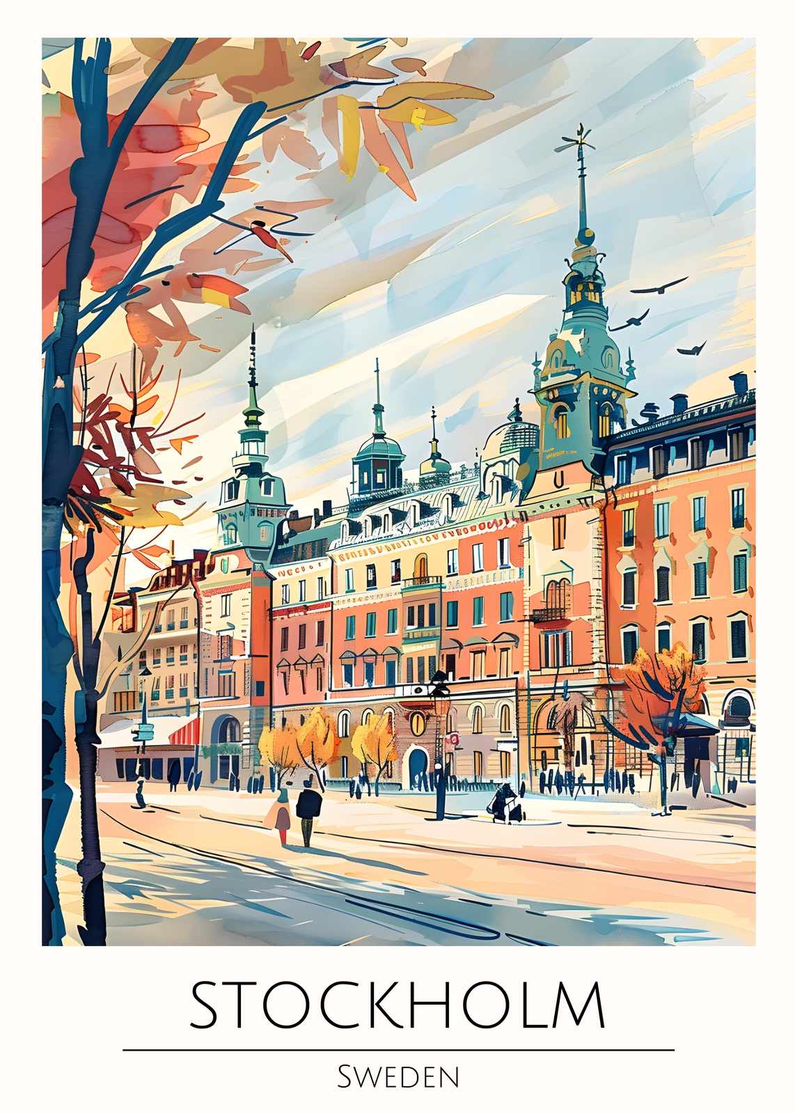 Vibrant Stockholm Autumn Cityscape Wall Art