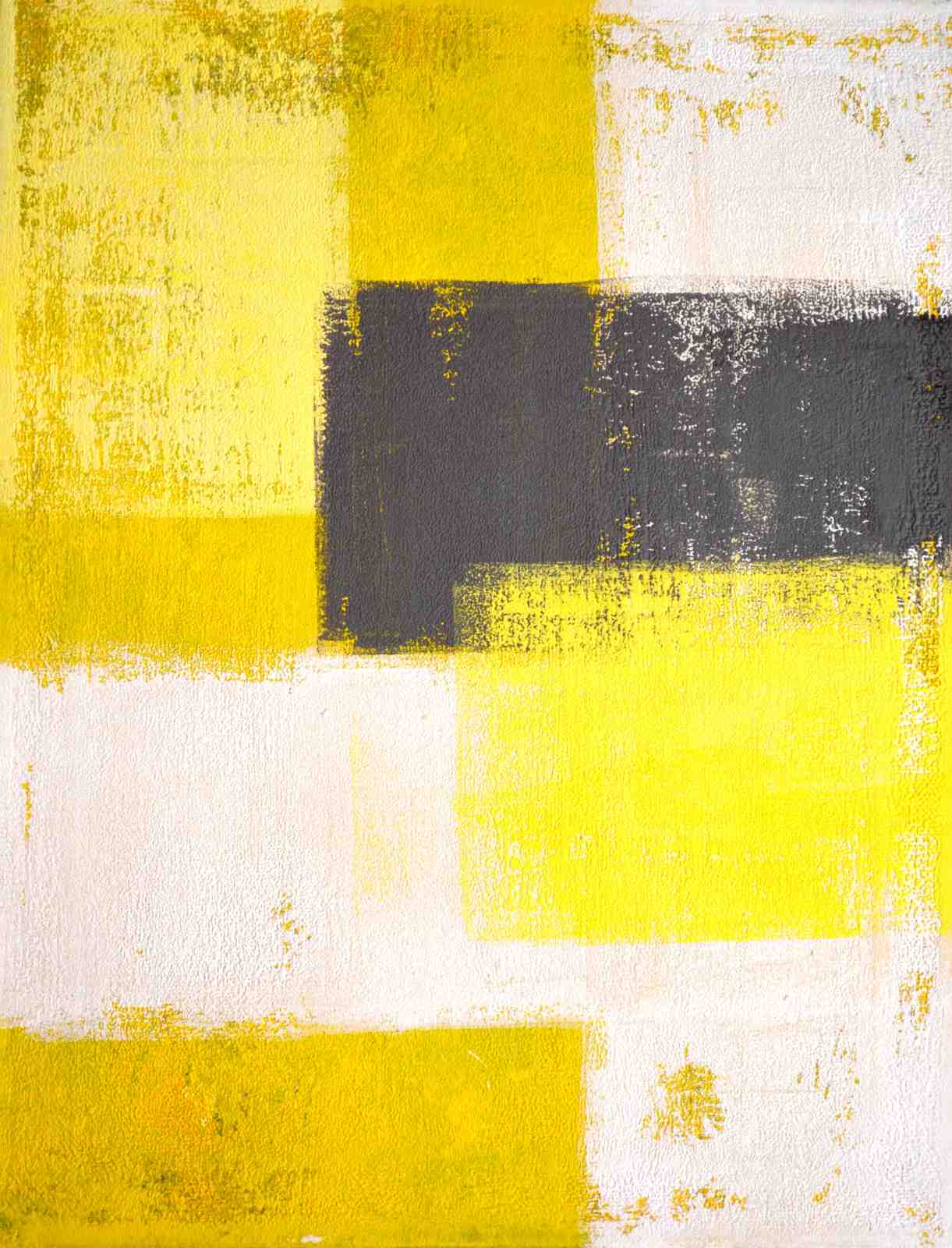 Modern Yellow & Grey Abstract Geometric Wall Art