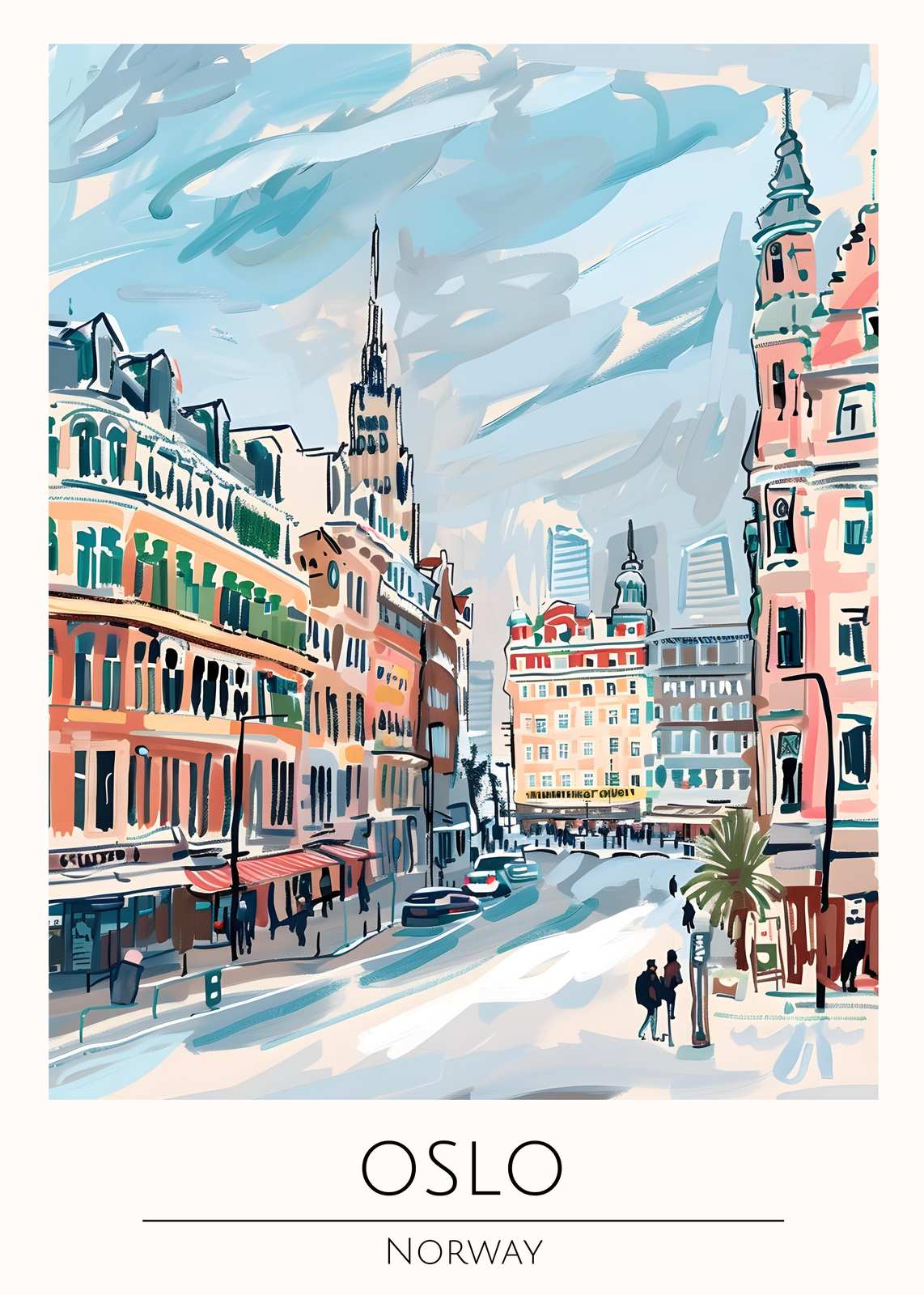 Vibrant Oslo Street Scene Wall Art