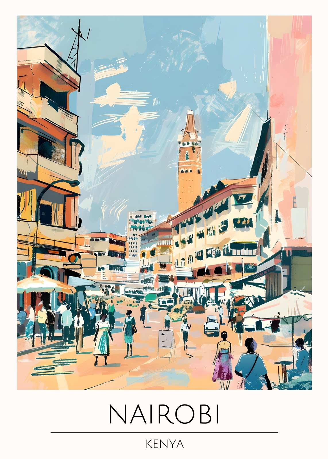 Vibrant Nairobi Street Scene Wall Art