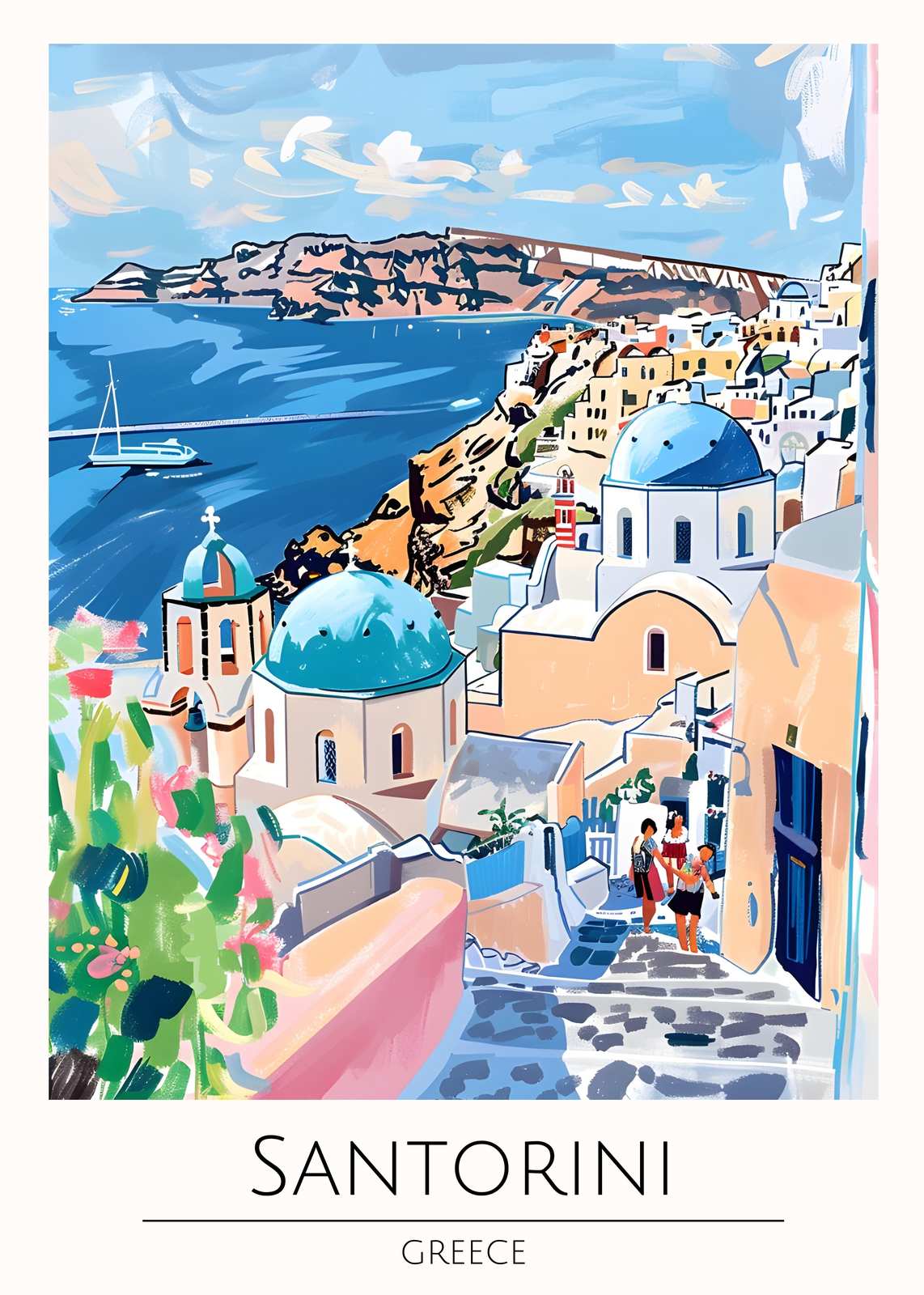 Santorini Greece Travel Art Wall Art