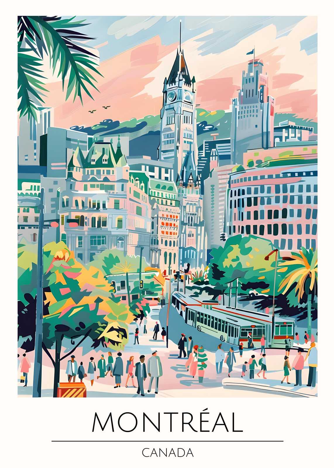 Vibrant Montreal Street Scene Wall Art