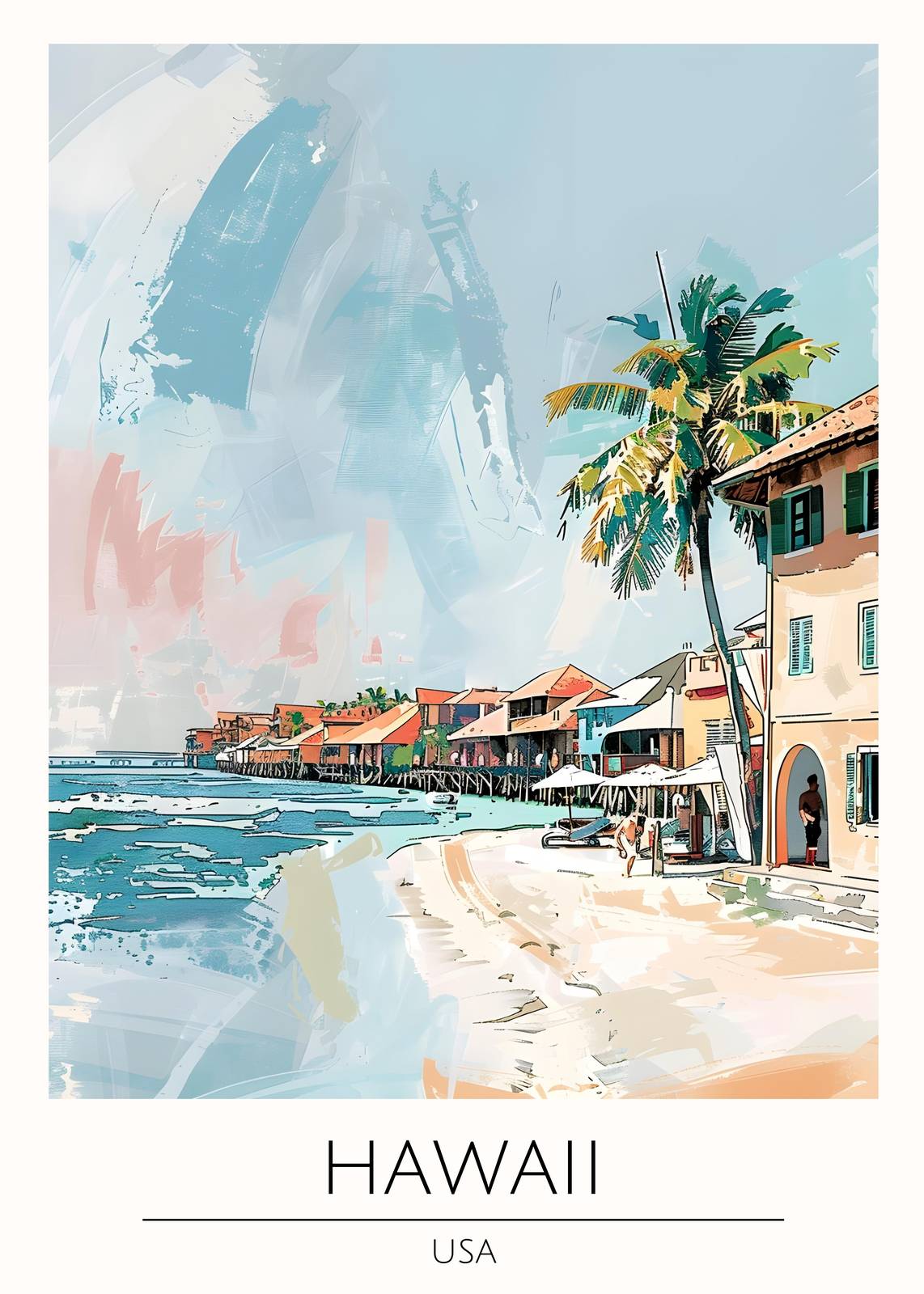 Vibrant Hawaii Beach Scene Wall Art