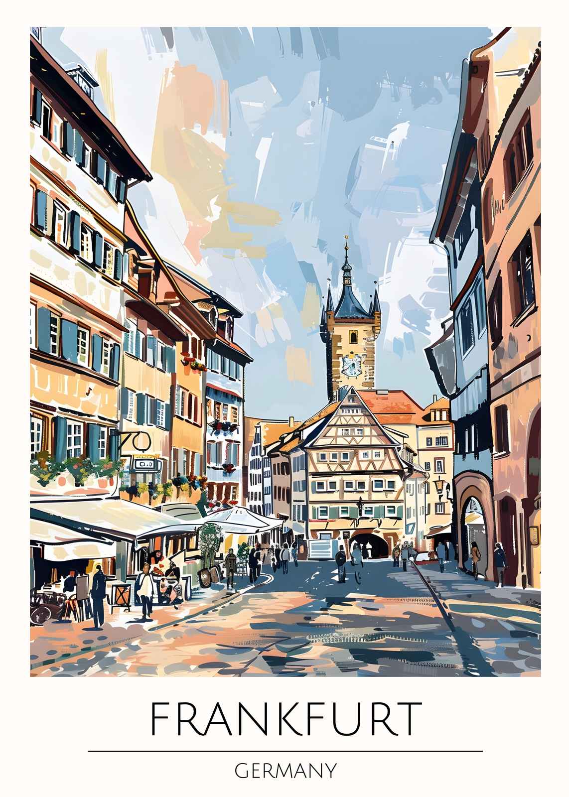 Vibrant Frankfurt Street Scene Wall Art