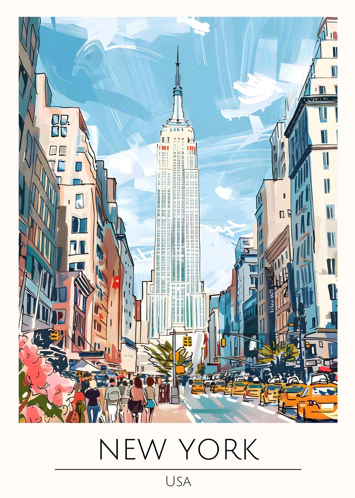 Vibrant NYC Empire State Building Wall Art
