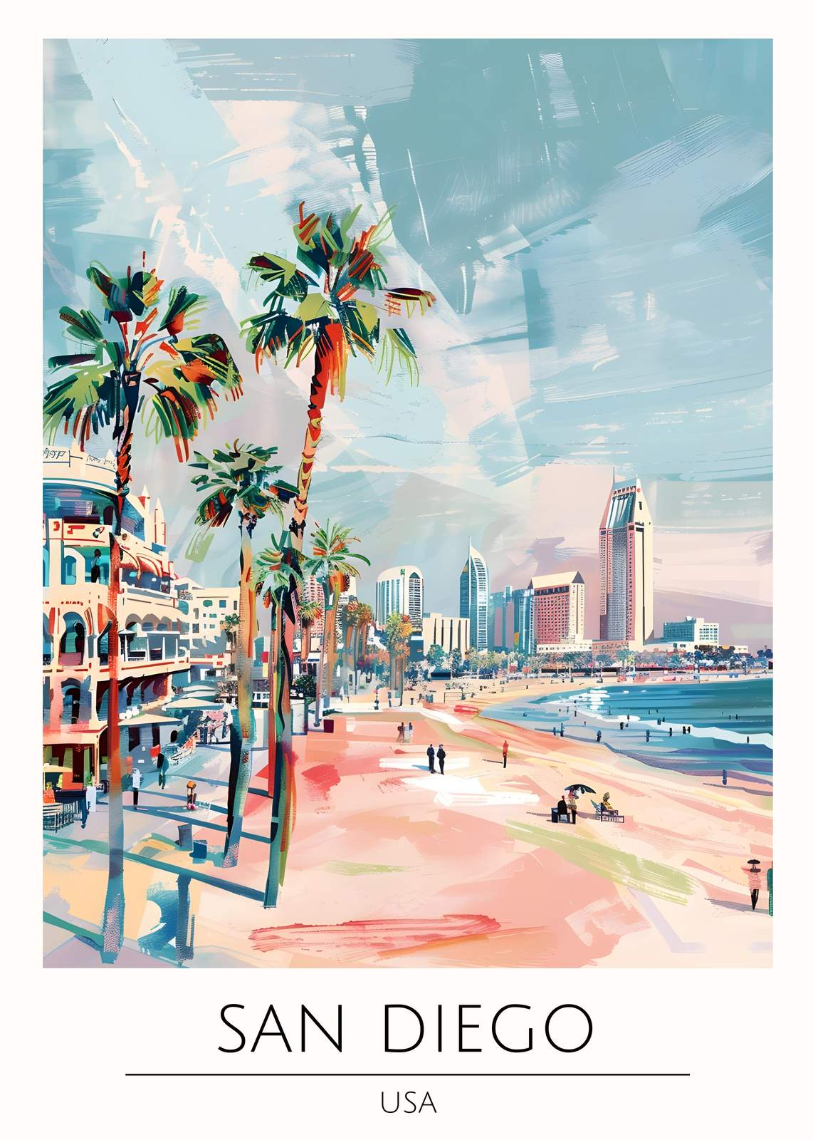 Vibrant San Diego Beach Wall Art | Coastal Wall Art