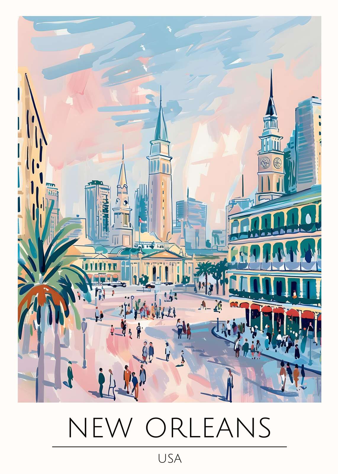 Vibrant New Orleans Street Scene Wall Art