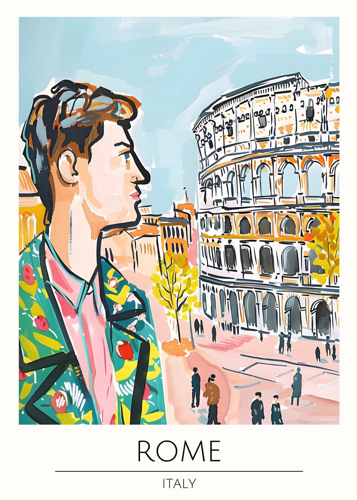 Vibrant Rome Colosseum Fashion Wall Art