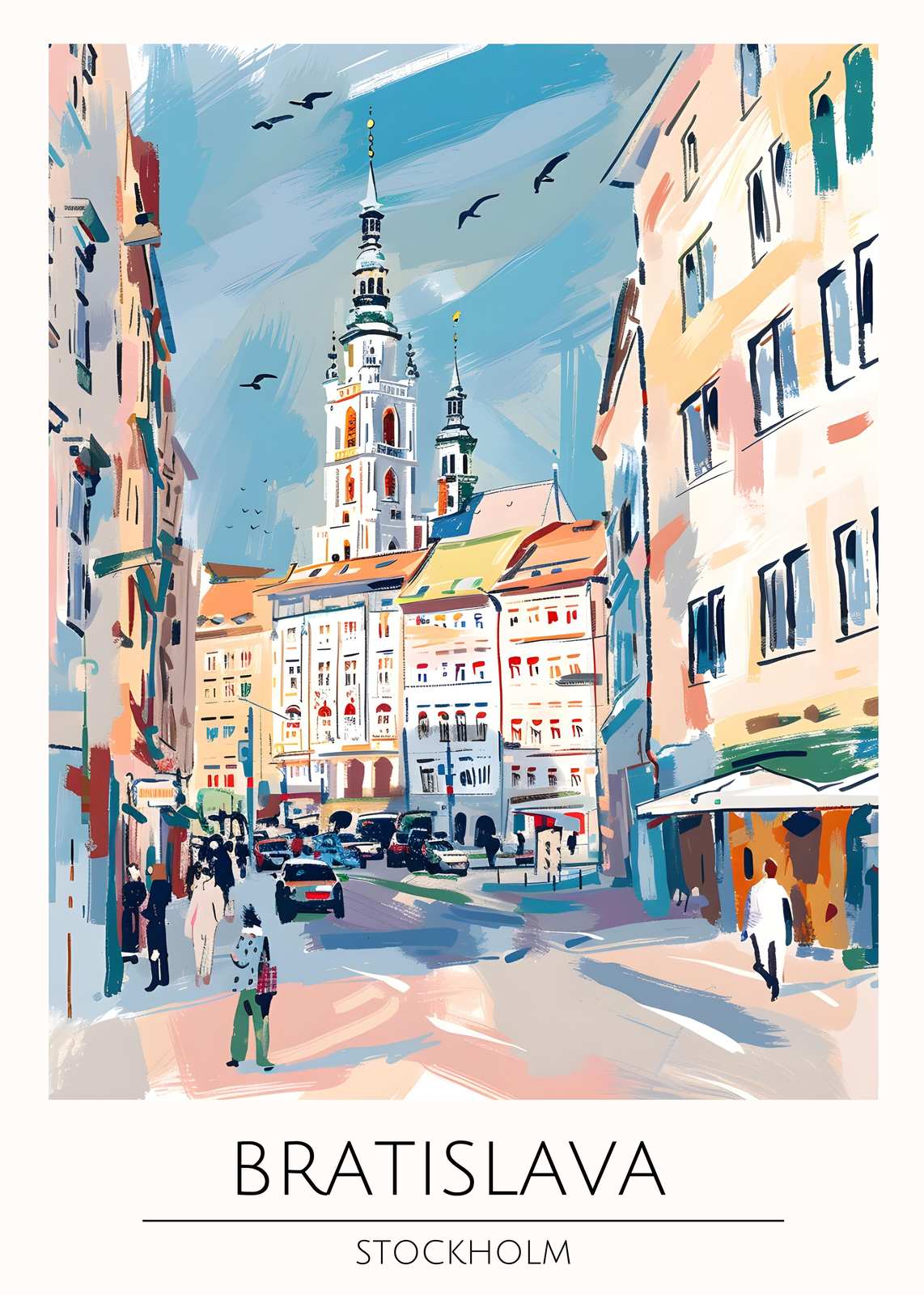 Vibrant Bratislava Cityscape Art Wall Art