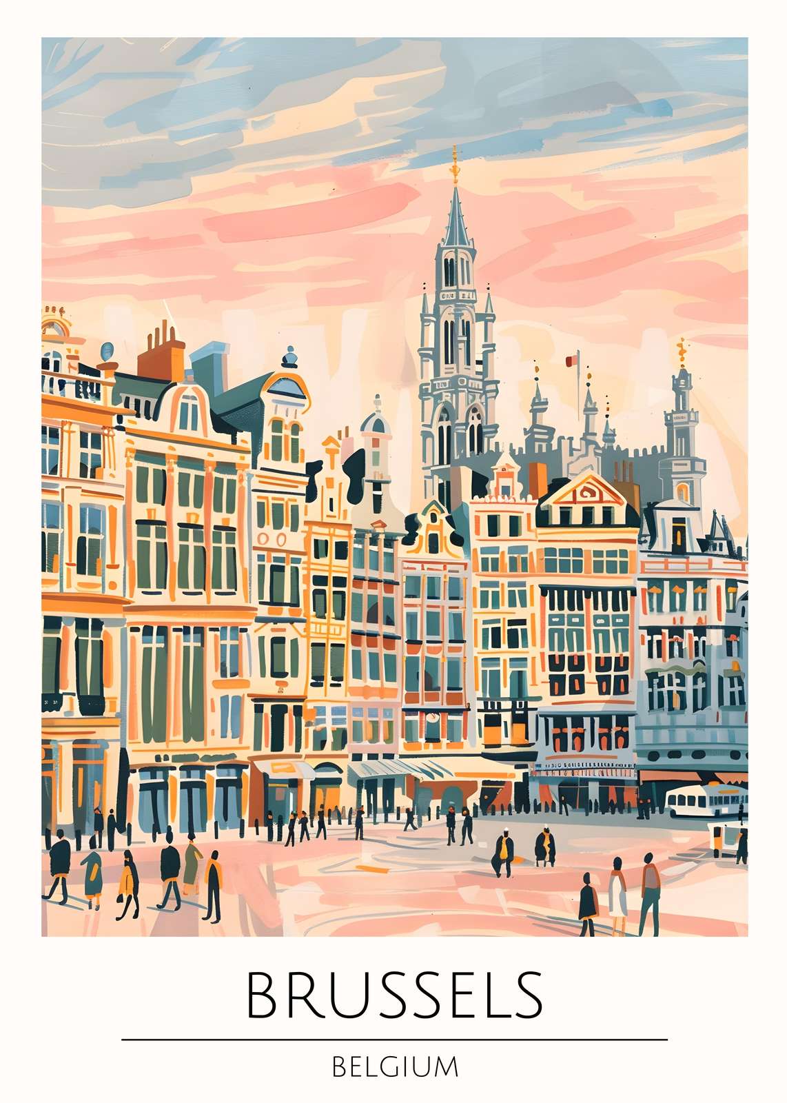 Vibrant Brussels Grand Place Wall Art
