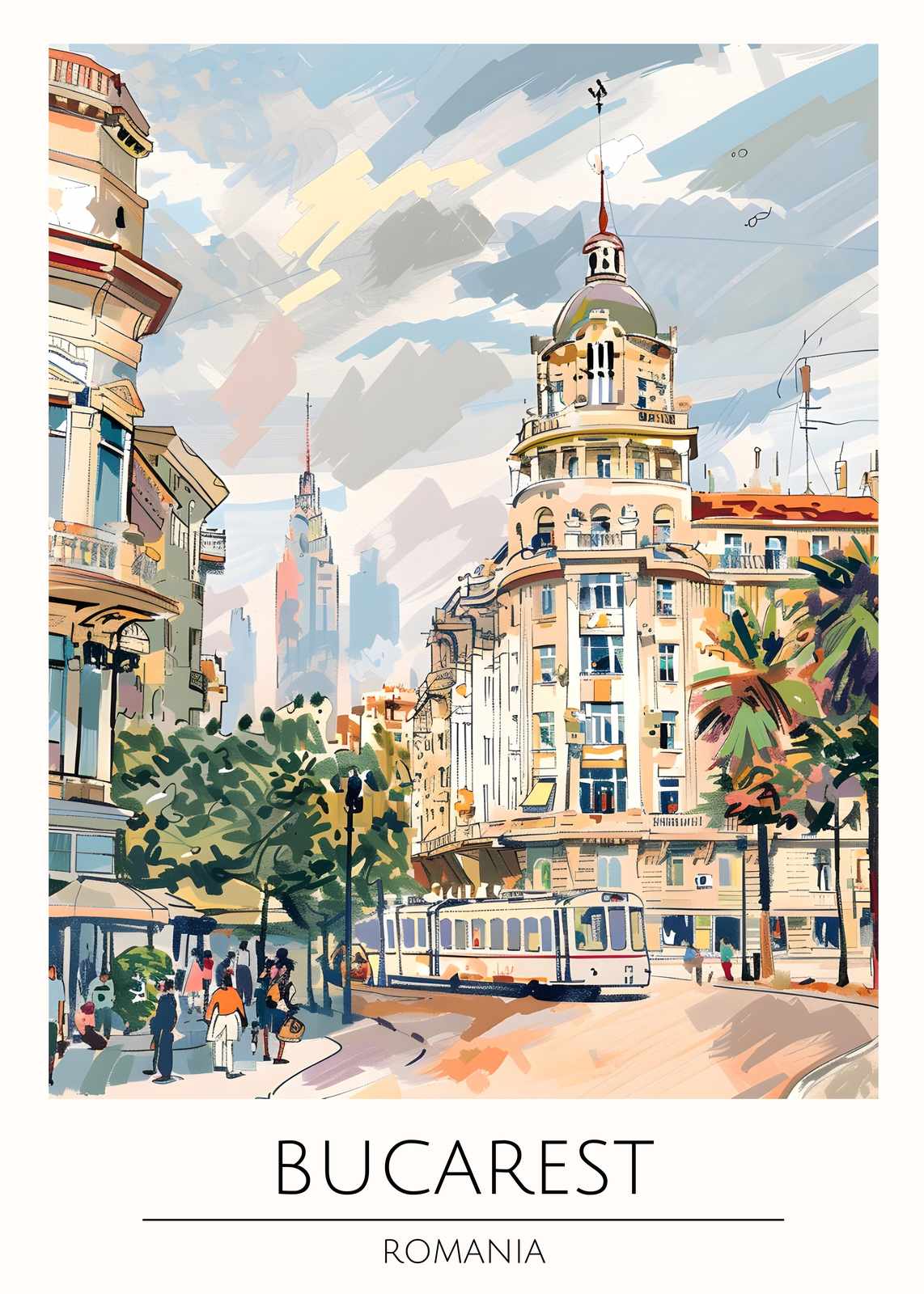 Bucharest Street Scene Wall Art