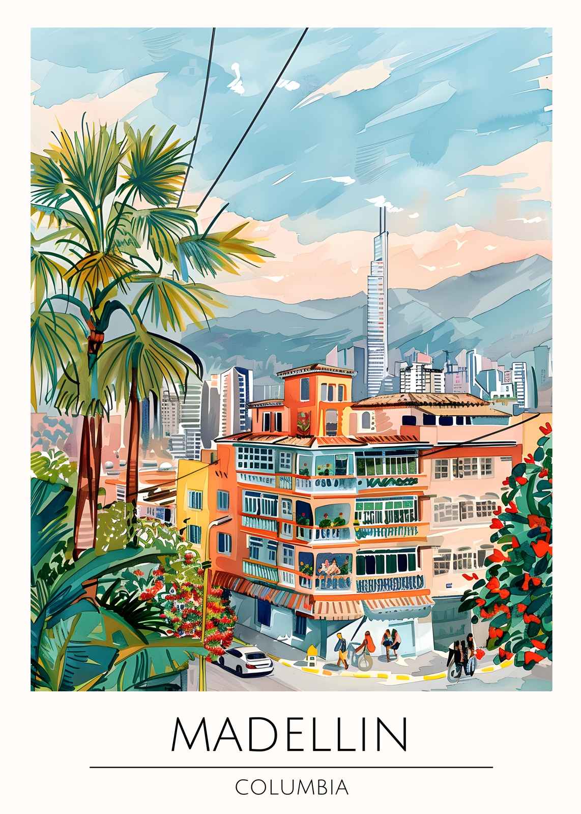Vibrant Medellin Colombia Cityscape Wall Art