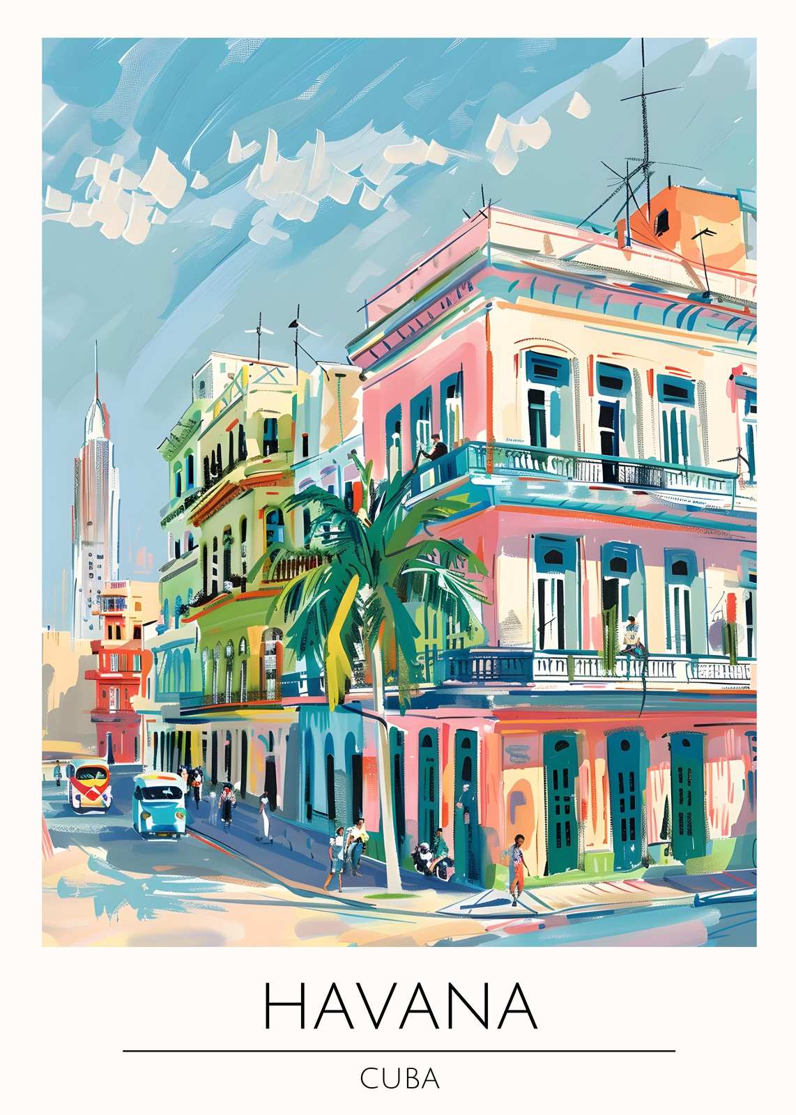 Vibrant Havana Street Scene Wall Art