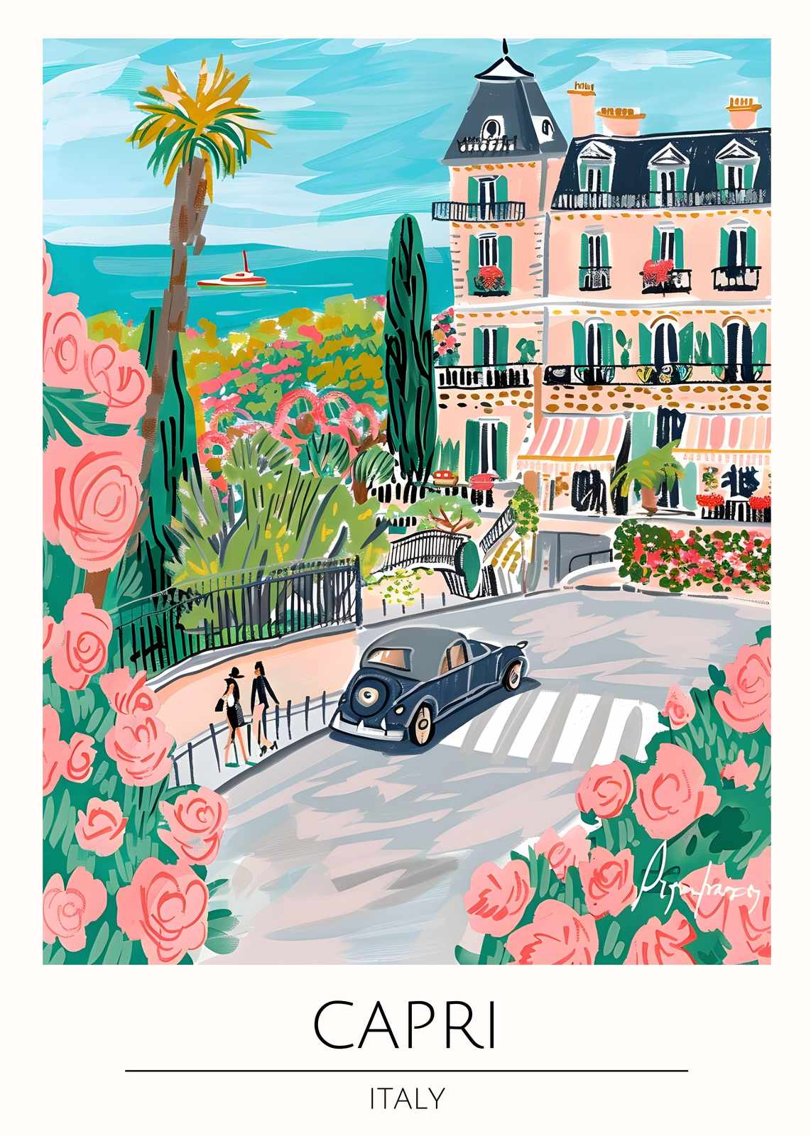 Capri Italy Coastal Scene Wall Art