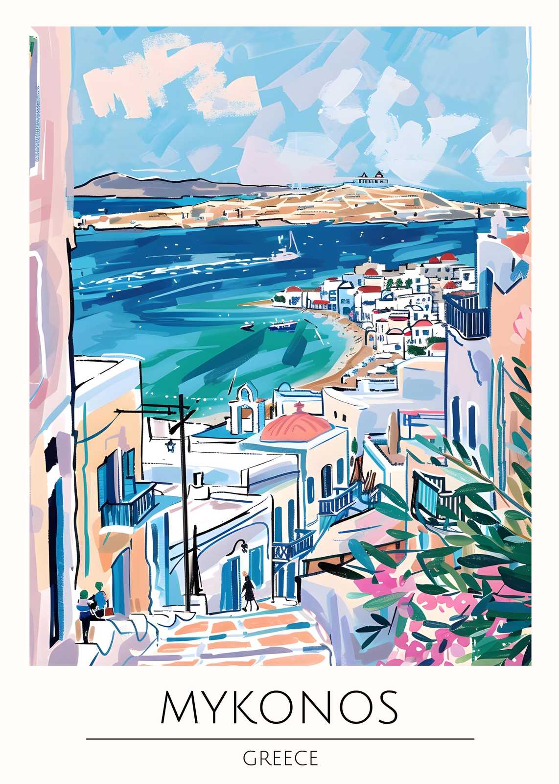 Mykonos Greece Coastal View Wall Art