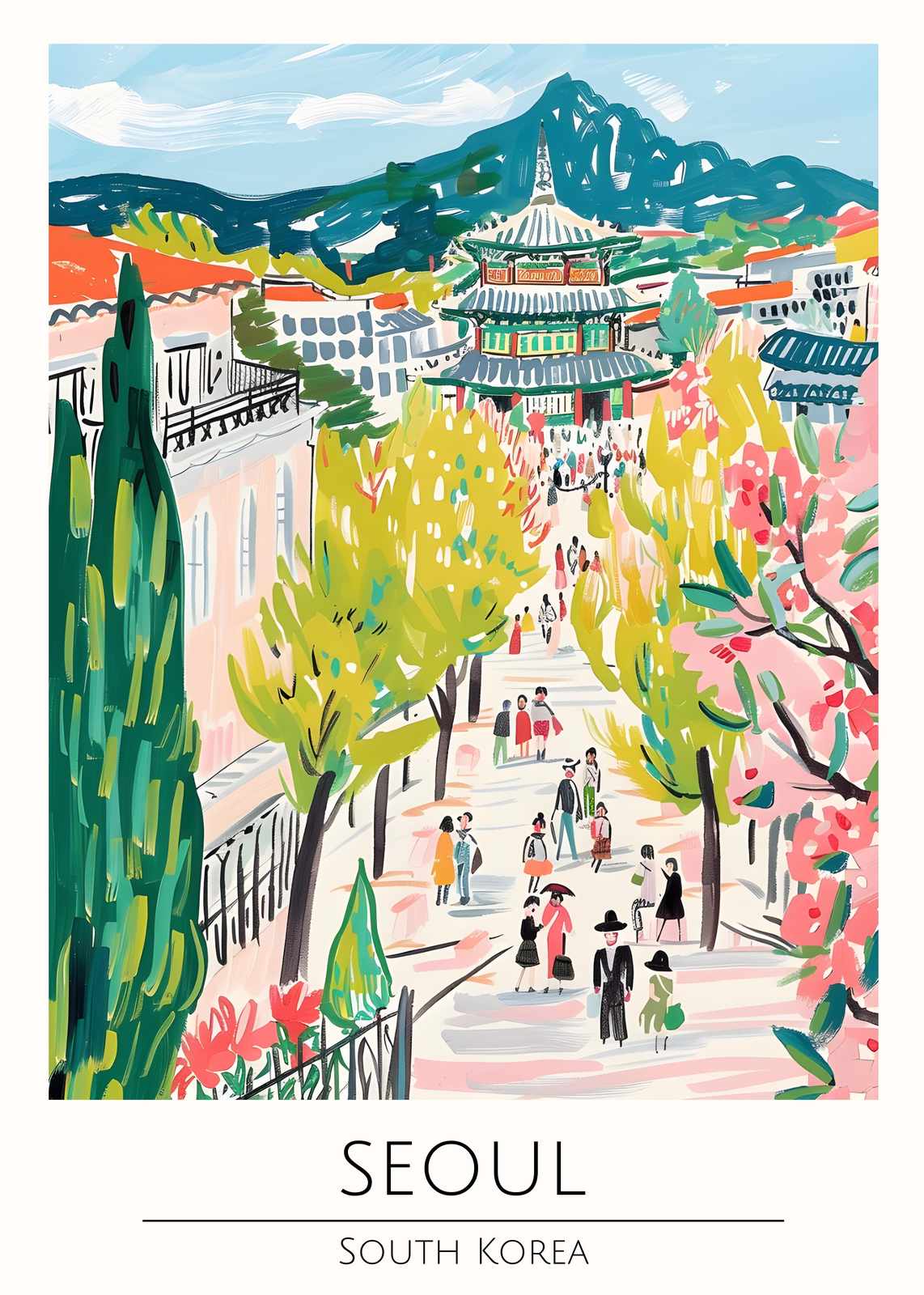 Vibrant Seoul Street Scene Wall Art