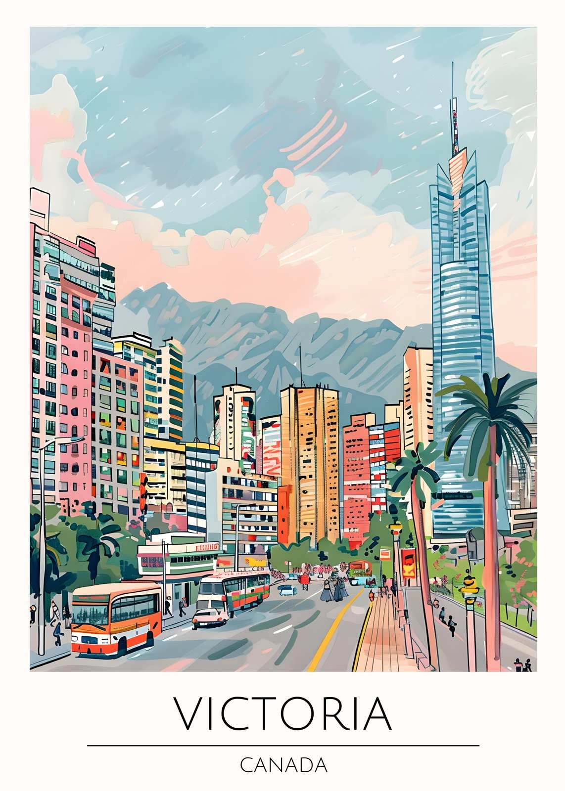Vibrant Victoria Skyline Wall Art