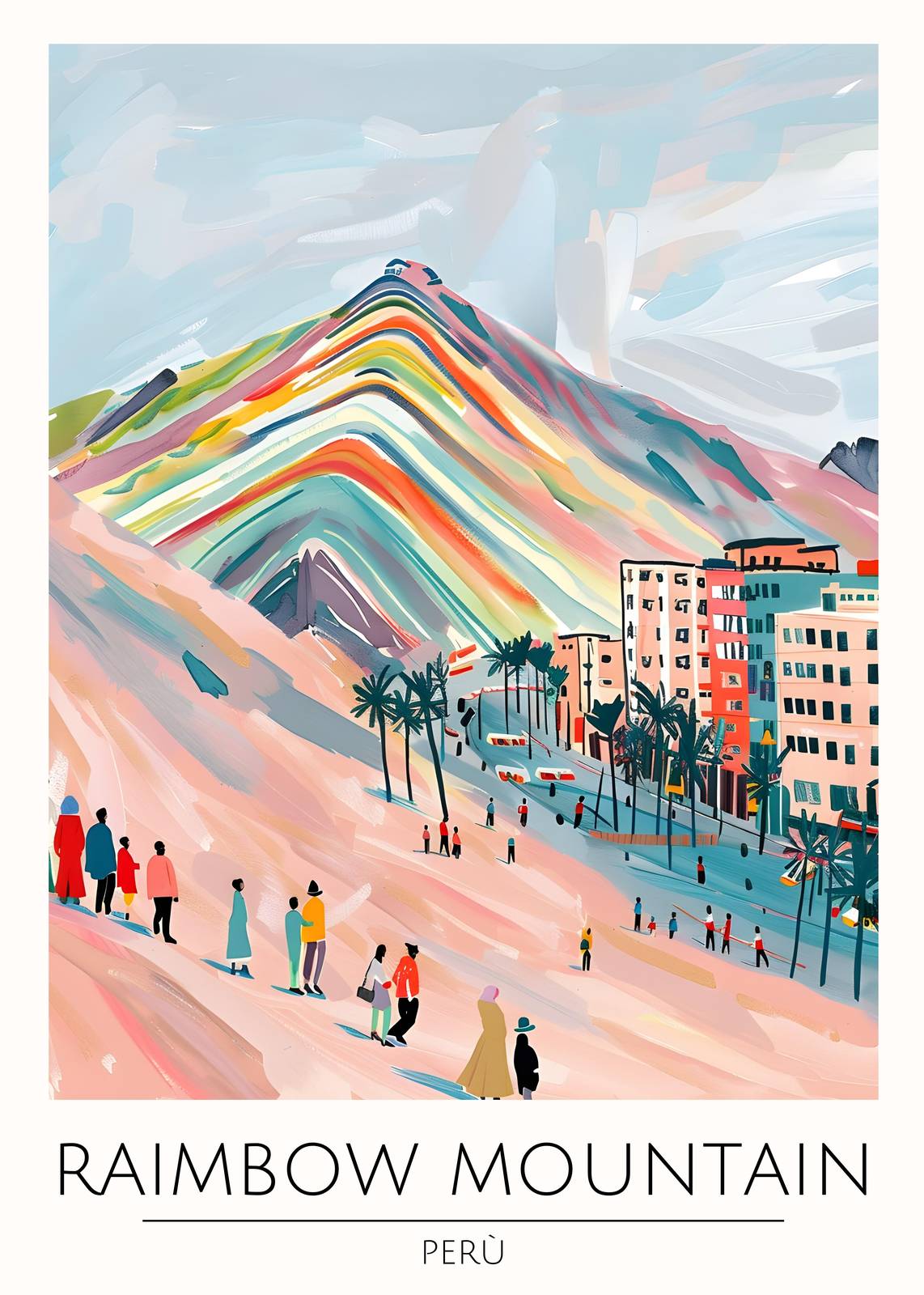 Vibrant Rainbow Mountain Peru Wall Art