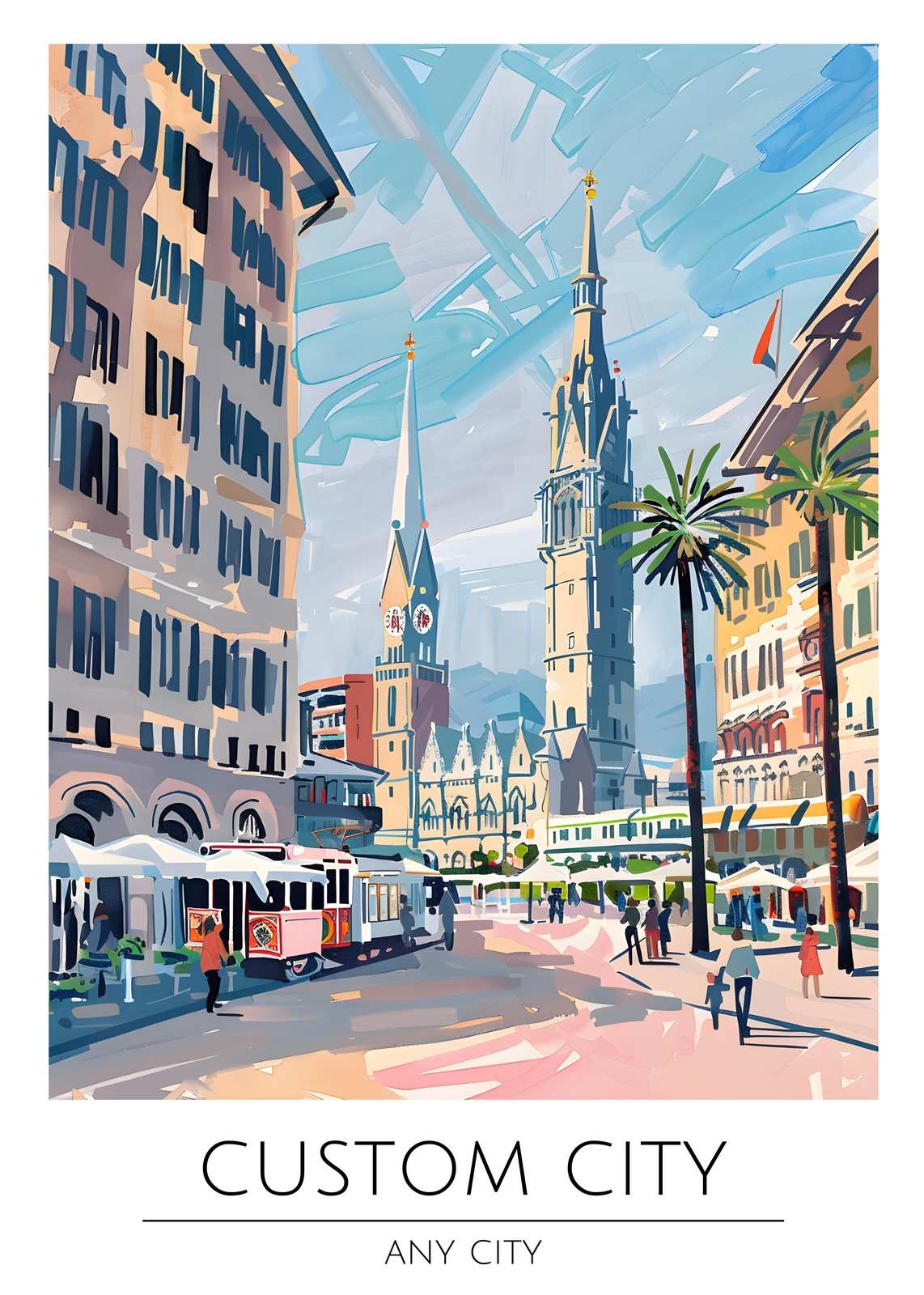 Vibrant Cityscape Artwork Wall Art