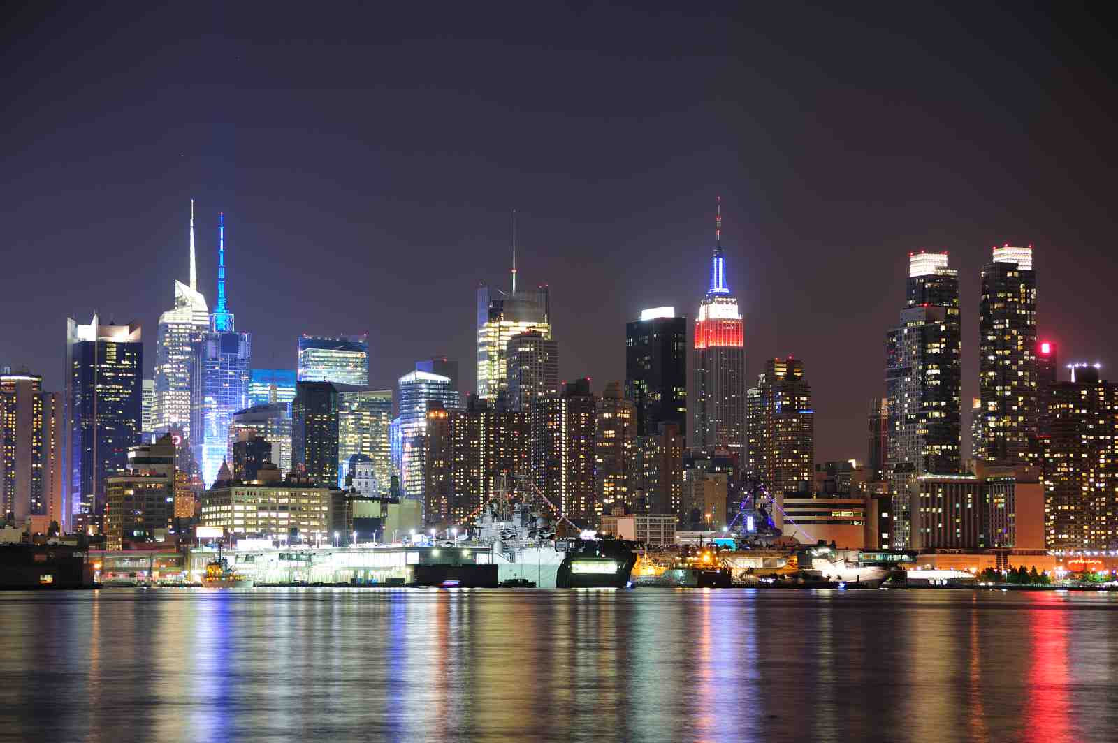 New York City Skyline Night Wall Art