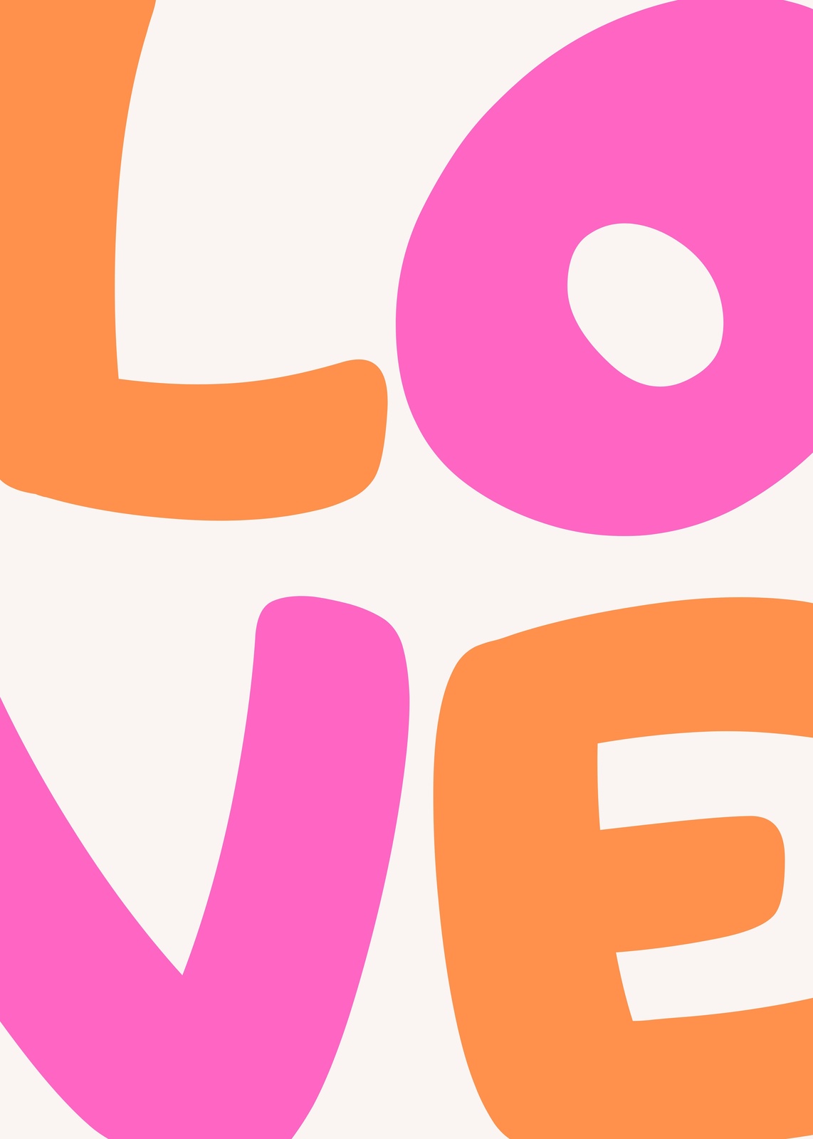 Vibrant Abstract Love Word Wall Art
