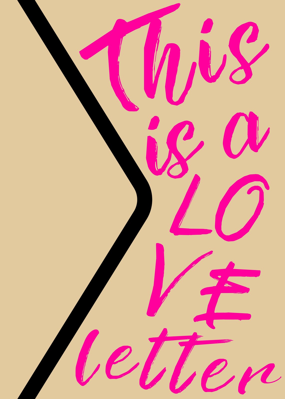This Is A Love Letter Neon Pink Wall Art