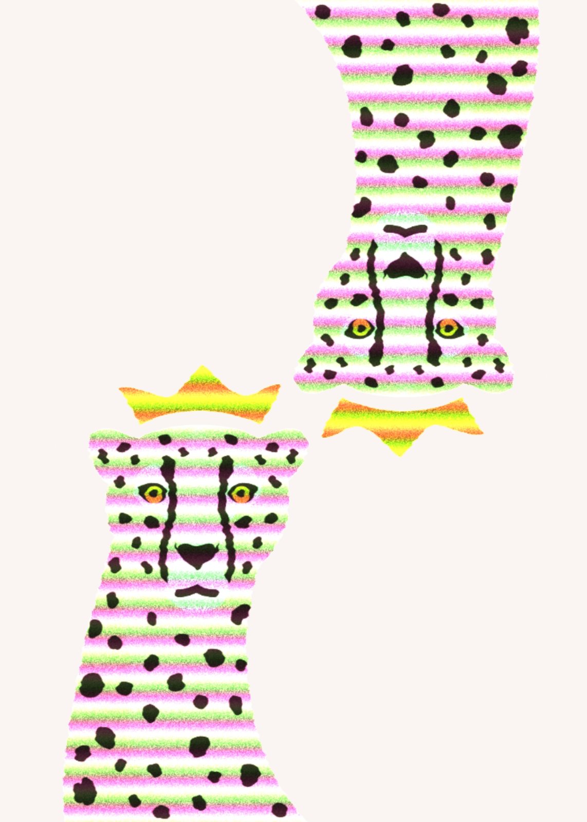 Whimsical Cheetah Duo Crowned Wall Art