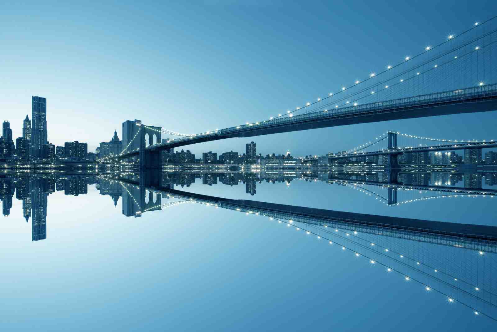 Serene Brooklyn Bridge Reflection Wall Art