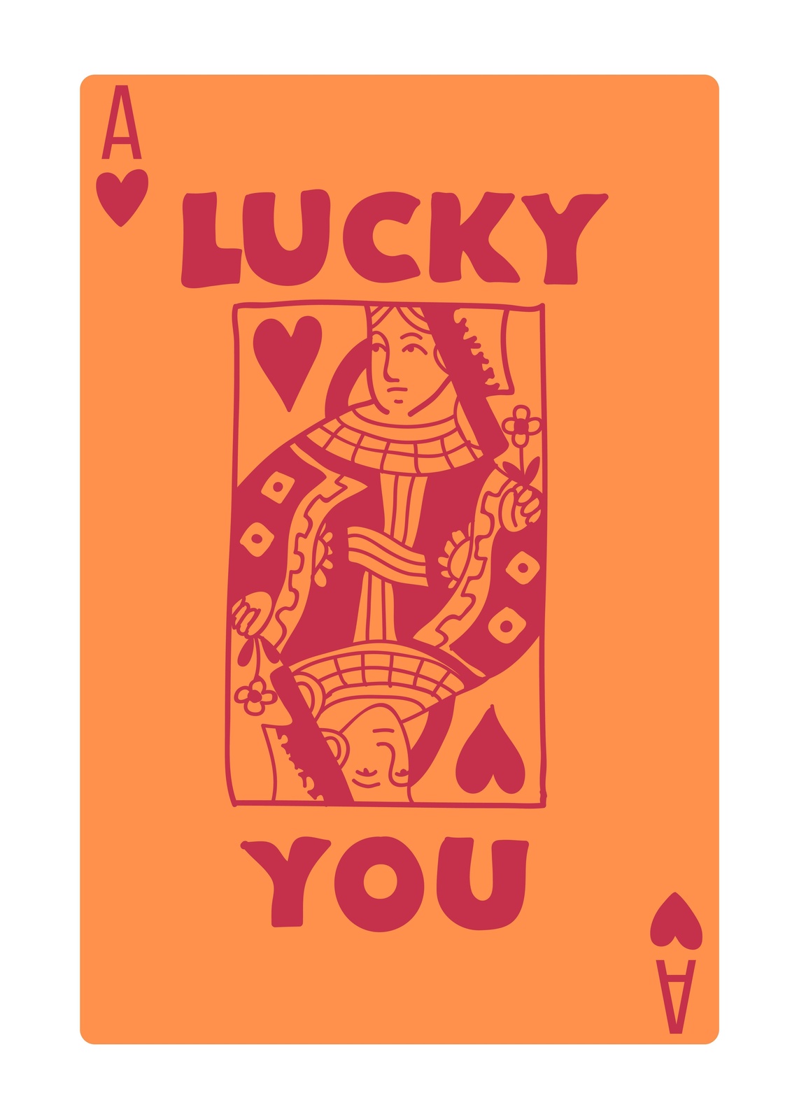 Lucky You Queen of Hearts Wall Art