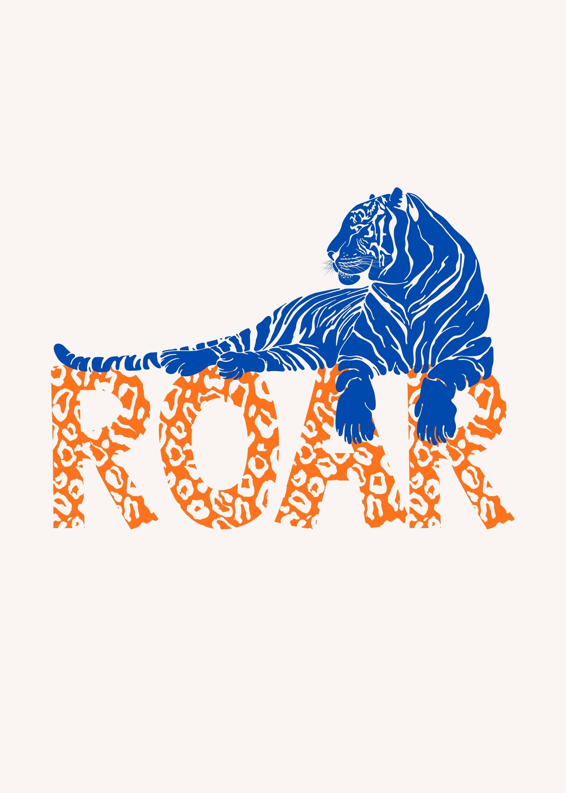 Bold Blue Tiger Roar Art Wall Art